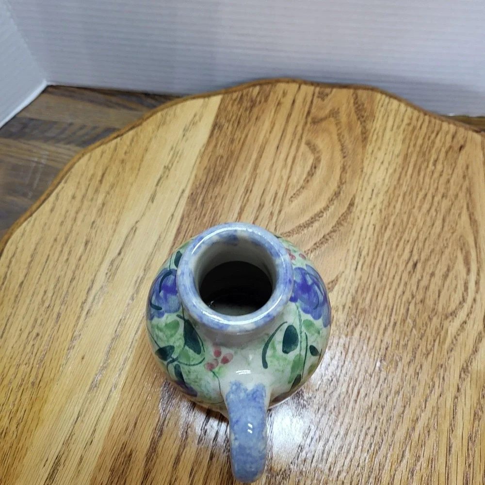VTG Yesteryears Collection Stoneware Jug Marshall Pottery Wisteria Purple Vine